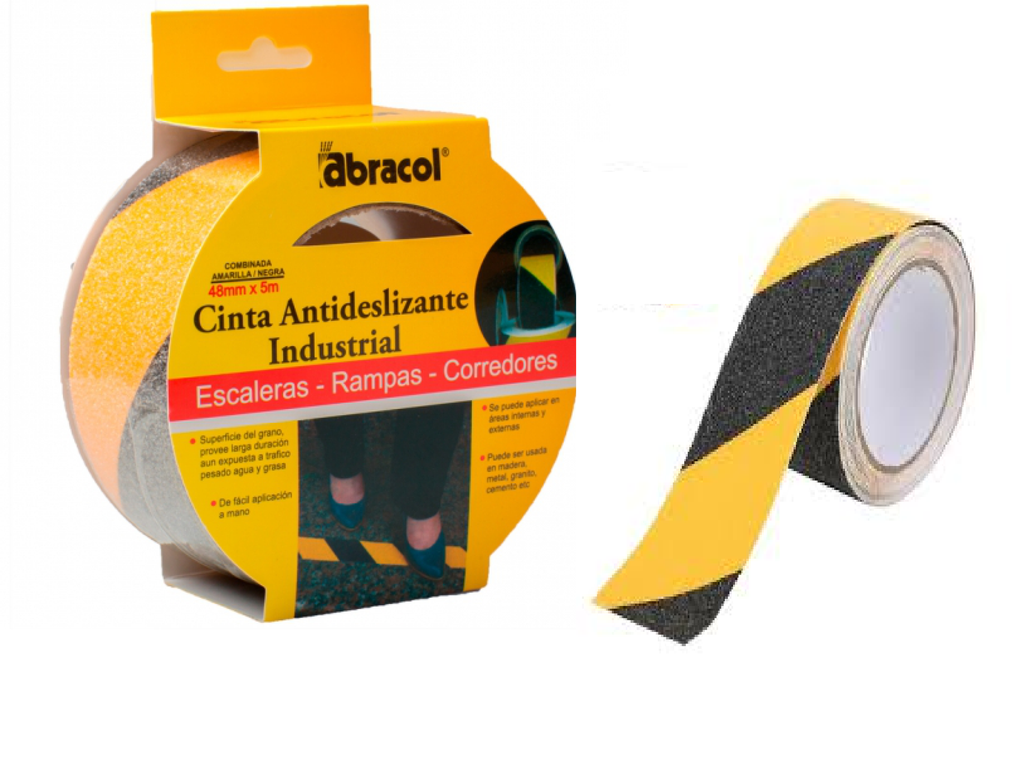 CINTA ANTIDESLIZANTE AMARILLA/NEGRA 2" X 20MT